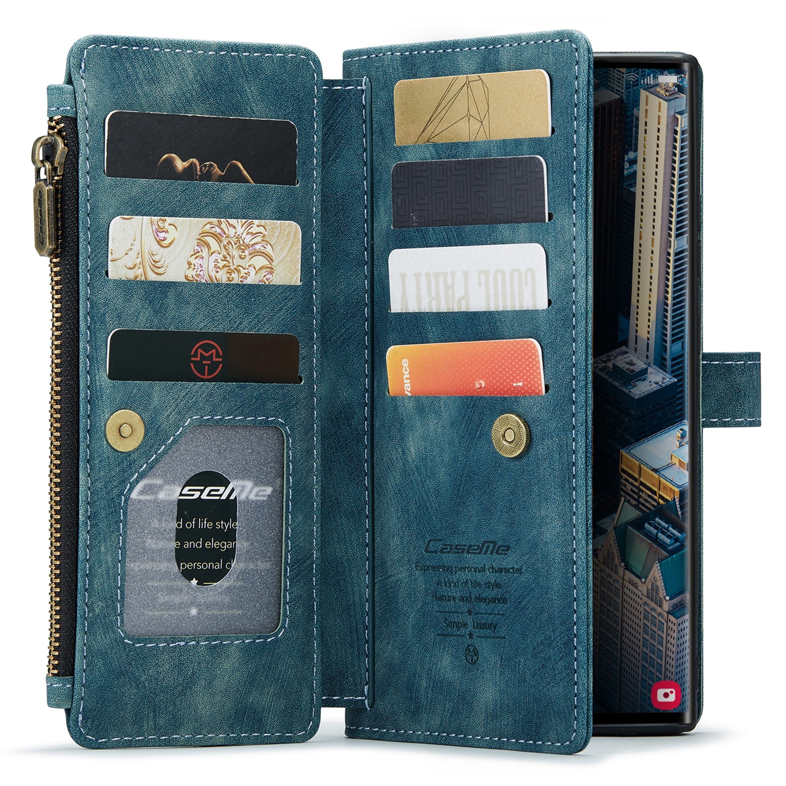 CASEME C30 Series for Samsung Galaxy S23 Ultra PU Leather Case 10 Card Slots Zipper Pocket Stand Phone Cover CASEME C30 Series for Samsung Galaxy S23 Ultra PU Leather Case 10 Card Slots Zipper Pocket Stand Phone Cover